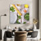 MuchoWow Glasbild Glasfoto Wandbild Bilder Deko 90x90 cm Nudeln - Kräuter - Ei - Zitrone - Küche
