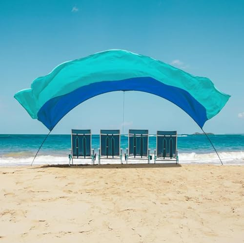 Shibumi Shade 3.0 Version | Wind-Powered Beach Tent Shade Canopy | Sets Up in 3 Mins | 150 Sq. Ft. of Shade for up to 8 People | Includes Wind Assist | UPF 50+ Sun Protection