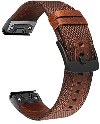 GANYUU Schnellverschluss-Lederarmband für Garmin Fenix 6 6X Pro Easy Fit Strap für Garmin Fenix 3 3HR 5X 5 Plus 6 Pro Armband, 22mm Fenix 6 6Pro, Achat