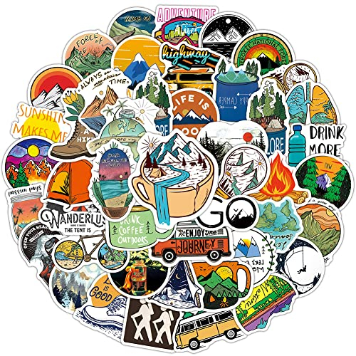 APAREAL Reisen Aufkleber 100 Stück, Vintage Draußen Camping Sticker Set für Koffer Fahrrad Skateboard Auto Motorrad Scrapbooking Snowboard, Graffiti Wasserfeste Vinyl Stickerbomb