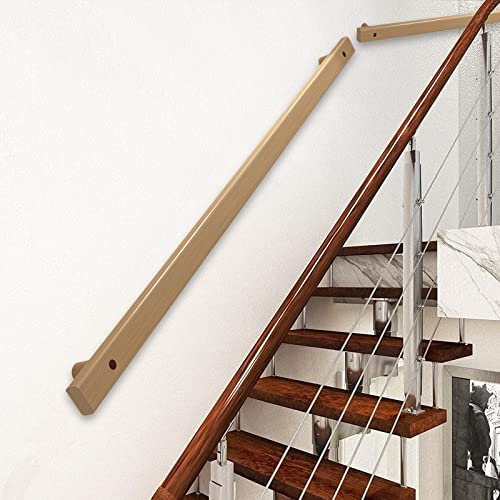 Handlauf 1 1.5 2 2.2 3 4 5 M Handlauf Holz Für Innentreppen, Loft Flur Wandmontage Geländer Armlehne/ Haltegriff Mit Halterungen, Stützstange, Ältere Erwachsene Kinder ( Size : 3ft/90cm(1 section) )
