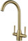 NewEast Gold Kitchen Tap, Swan Neck Kitchen Sink Tap with Swivel Spout, Dual Lever Hign Arc Kitchen Monobloc Mixer Tap