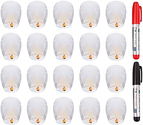 Farol de papel blanco, linternas voladoras hacen que las actividades al aire libre sean más divertidas, las linternas flotantes son ecológicas y biodegradables..