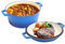 Alathote 2 in 1 Enameled Cast Iron Dutch Oven,Pot 6QT Lid 2 QT- Big Dual Handles - Classic Round Cast Iron Pot for Versatile Cooking -Oven Safe up to 500° F Blue