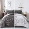 Freyamy Blumen Bettwäsche 200x200cm 3teilig Grau Anthrazit Pflaumenblüten Zweig Bettwaren-Sets 100% Microfaser Weiche Bettwäsche Mädchen Bettbezug mit Reißverschluss und 2 Kissenbezug 80x80cm