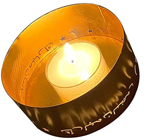 Portavelas Tealight, Metal Galvanizado Ahueca hacia Fuera el Portavelas Pequeño Decorativo, Portavelas Tealight Uso para Bodas Fiestas Cena(Tipo 3)