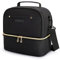 TOURIT Kühltasche Lunchtasche Klein 10.6L Doppeldeck Lunch Tasche für Damen Arbeit Picknick,Schwarz
