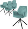 ML-Design Esszimmerstühle 6er Set Samt, Salbei, Wohnzimmerstuhl mit Arm- und Rückenlehne, Drehstuhl Auto-Position, Polsterstuhl mit Metallbeine, Sessel ergonomisch/drehbar, Küchenstuhl Loungesessel