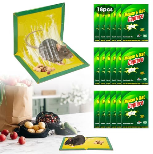 Piege a Souris 18 Pièces Piege a Rat Colle Souris Piege Attrape Souris Anti Souris Efficace Piège à Souris Anti Rongeur Plaque Collante Souris Produit Anti Rat Efficace