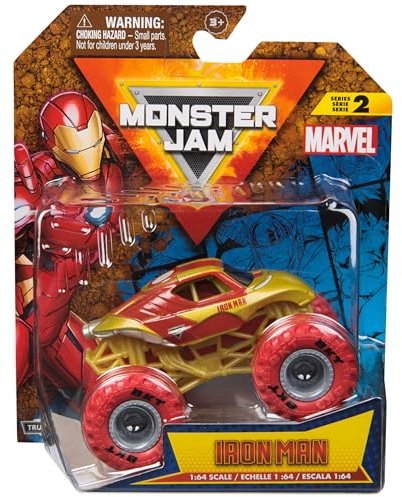 Monster Jam, Marvel Official Iron Man Monster Truck, Die-Cast Vehicle, 1:64 Scale, Super Hero Kids Toys for Boys Ages 3 and up