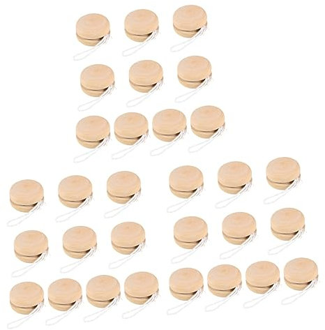 ifundom 30 Pezzi Graffiti Yo-Yo Palla Reattiva Giocattolo Pittura Incompiuta Palla Reattiva Bambini Pittura Graffiti Giocattolo Palla Di Legno Reattiva Palla Di Legno Reattiva