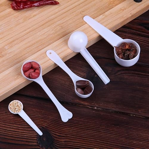 5 pares de cucharas transparentes para proteínas, café y detergentes en polvo - Cucharas con escala graduada (1 g, 1,5 g, 2 g, 3 g, 5 g), cuchara para medir con precisión la taza medidora Taza