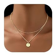 Finrezio Kette Gold Damen Kette Mit Buchstaben 29 Karat Vergoldete Halskette Namen Kette Buchstaben Anhänger Personalisierte Goldene Kette Für Damen Mädchen Beste Freundin Geschenk Schmuck