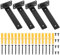 4 Pcs Équerre Étagère de Fixation, 200mm Equerre Etagere Murale, Support Etagere Murale, Supports d'étagère en Bois, Equerre de Fixation Murale, Etagere Murale Fixation Invisible Flottants, Noire