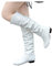 Stivali Donna Tacco,Stivali Donna Alti Fino Al Ginocchio Pelle Stivali Largo Invernali Caldi Casual Zeppa Vintage Scarpe Alti al Ginocchio con Tacco Interna