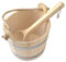 Kit Sauna 9.9'' Secchio Sauna in Legno Conservante con Rivestimento in Plastica con Mestolo Barile Rinforzato per Sauna con Manico Spesso per Sauna Bagno Secchio in Legno Kit Sauna Barile Sauna