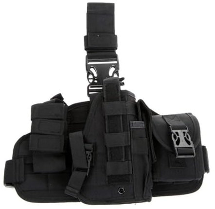 HOUSON Tactical Drop Leg Holster, Pistolenholster Beinholster Drop Leg Holster mit Magazinbeutel Verstellbares Holster für Glock G17 G18 G19 M1911