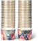 Lot de 50 Pots Glace 266 ml et Coupelles Jetables – Bols en Papier avec Motif Floral et Bord Doré – Pot à Glace Jetable, Coupelle Jetable Chaud/Froid pour Fêtes, Mariages, Desserts et Soupes