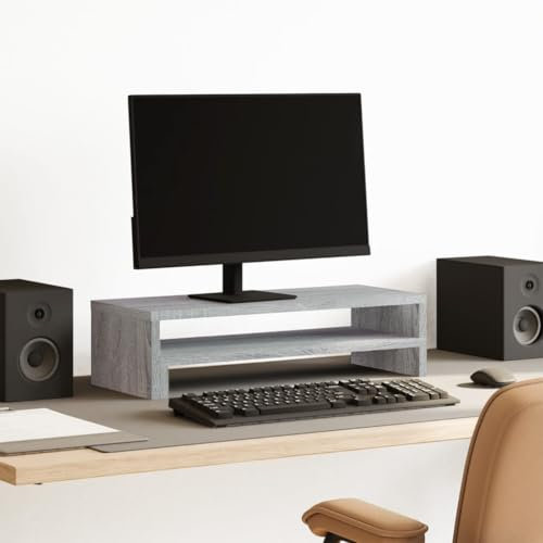 DYRJDJWIDHW Repose Tablette,pc Bureau,surelever ecran Ordinateur,Support de Moniteur Sonoma Gris 54x22x15 cm Bois d'ingénierieConvient aux moniteurs de Bureau et aux Ordinateurs Portables