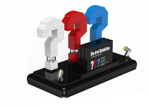 BlueBrixx Pro 108480 – Die DREI ???: 3D-Logo mit Visitenkarte aus Klemmbausteinen mit 200 Bauelementen