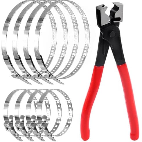 Leogony CV Boot Clamp Pliers, Clic-R Type Heavy Duty Hose Clamp Pliers with 12 Pcs Adjustable CV Boot Clips for Most Cars