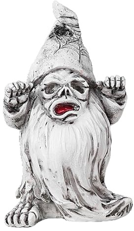Horror Gnomes for Garden - Outdoor Garden Ornament | Resin Halloween Dwarfs Figurine Ghost Decor | Spooky Gnome Statue for Desk Bedroom Windowsill, C