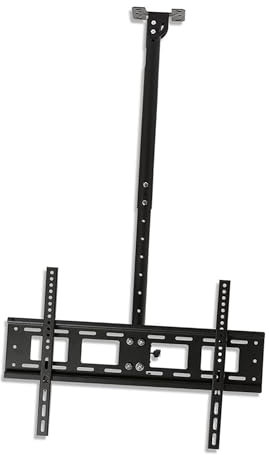 Soporte de pared para TV de techo, giratorio de 360 grados, se adapta a pantallas LED de 40 80 pulgadas, inclinable a 90°, altura ajustable, 0,65 a 1,05 m, estable y duradero