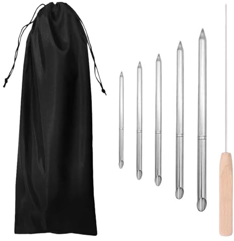 SOUUXIU 7-Piece Rope Splicing Tool Set, 6-In-1 Stainless Steel Fid Tool, Including Storage Bag And Rope Ends Of Various Sizes To Accommodate Different Thicknesses Of Eyelets