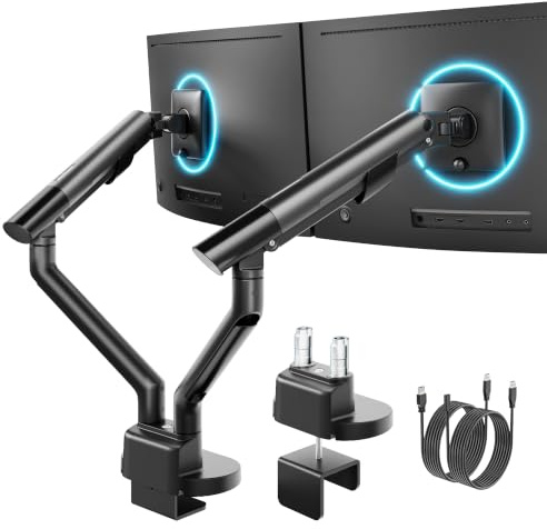 monTEK Dual Monitor Arm for 17-35 Inch Screens with USB up to 11KG
