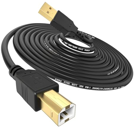 Yaekea USB A zu USB 2.0 B Druckerkabel Entworfen für HP Epson Canon Brother Dell Lexmark Xerox Samsung Oki USB Midi Kabel für Scanner/Midi Keyboard/Digital Piano/DAC Decoder und mehr-3M