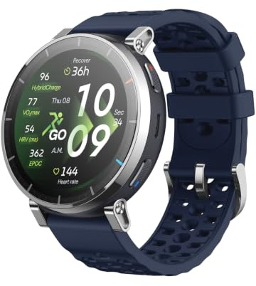 Amazfit Active 3 Premium 45mm GPS Lauf-Smartwatch, 1,32 AMOLED Saphir-Display, 12 Tage Akku, 4GB, NFC, Offline-Karten, 170+ Trainingsmodi, 5 ATM, Herzfrequenz- & Fitness-Tracker für Android & iPhone