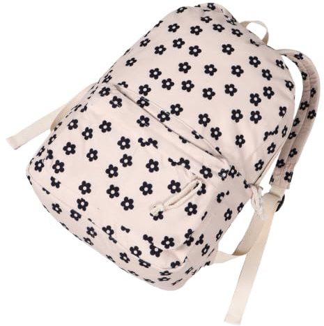 Sac à Dos Scolaire en Velours Côtelé à Fleurs pour Femmes et Étudiantes | Compartiment Ordinateur Portable, Rangements Multiples pour Organisation Optimale, Style Vintage et Mignon