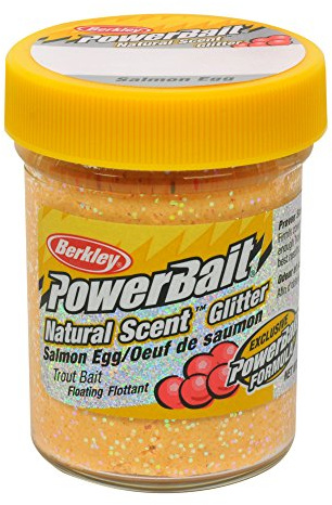 Berkley PowerBait Natural Glitter Trout Fishing Dough Bait, Salmon Peach, 0, Jar