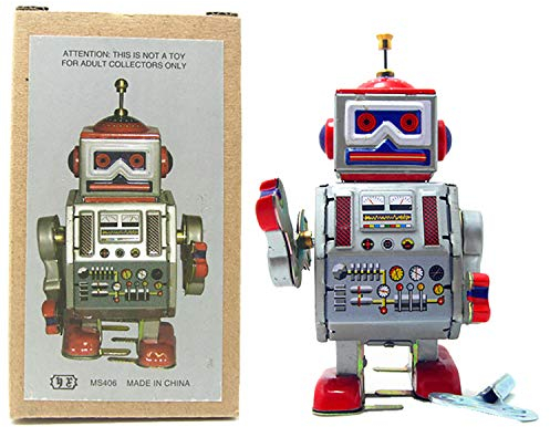 Tin Toy Robot - Radar DAVE Robot - Wind up collectible Borris