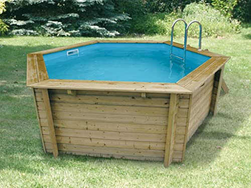 Piscine en bois avec liner ubbink azura 410