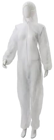 Polypropylen Overall, weiß, Gr. M, Med-Comfort: Einwegoverall mit Reißverschluss und Kapuze als Schutzkleidung kaufen.