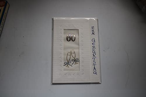 60. Geburtstag Glückwunschkarte Geschenkskarte Grusskarte GeschenkkarteZum 60. Geburtstag 1 Stück Karte mit Umschlag weiß