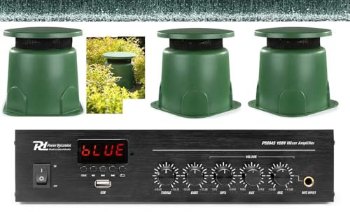 IMPIANTO AUDIO DA GIARDINO PER ESTERNO TENUTA STAGNA IPX5 AMPLIFICATORE 4 CASSE