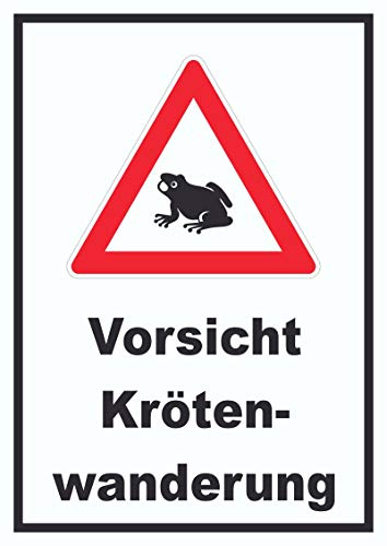 HB-Druck Vorsicht Krötenwanderung Schild A4 (210x297mm)
