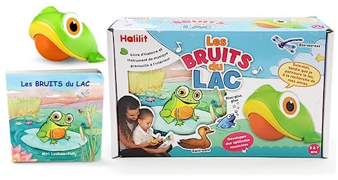 BSM Halilit | Assortiment Les Bruits du Lac Livre et Instrument | Favorise la Coordination œil-Main et la motricité | Dès 24 Mois | Eveil Musical pour Enfant | SL 2018FR
