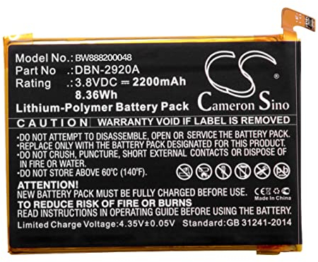 vhbw Akku kompatibel mit Doro DSB-0090, 8040, 8042 Handy Smartphone Telefon (2200mAh, 3,8V, Li-Polymer)
