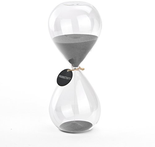 SWISSELITE Sanduhr, 10 Farben, dekoratives Glas, 3/5/15/30/45/60 Minuten für Terminierung, Kochen, Spiele, Training und Zähneputzen bei Kindern Grau 30 Minuten