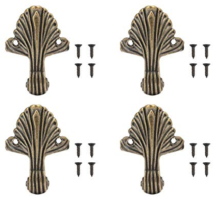 4 stücke Antike Eckenschutz Zink-legierung Schmuckschatulle Holz Fall Decor Möbel Füße Bein