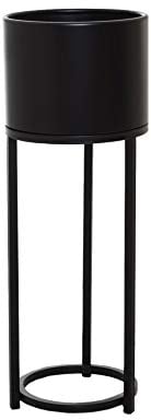 VIVANNO Blumentopf auf Ständer mit Beinen Füßen Gestell Elevate Round Schwarz (69x25 cm)