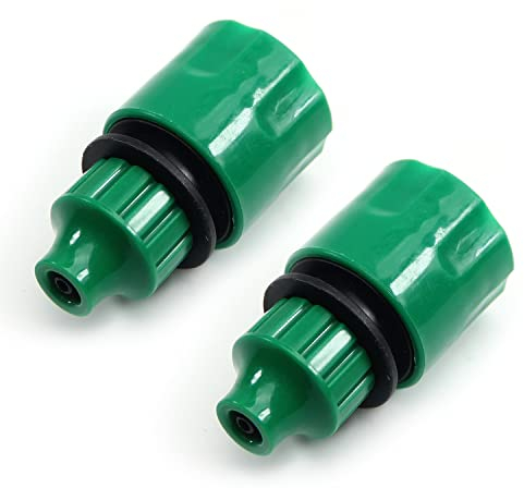 MroMax 2Pcs Green Plastic Quick Connect Hose Connector, 4/7mm, Garden Irrigation System