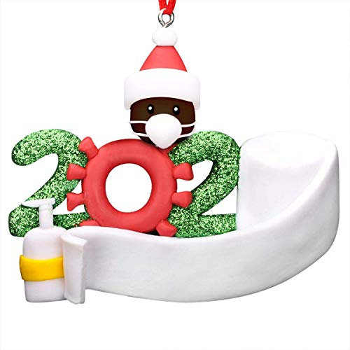 2020 Weihnachtsbaumschmuck, Familien-Mitglieder, Weihnachtsdekoration, Weihnachtsbaum, hängende Dekorationen für Zuhause, Party, Urlaub, DIY kreative Geschenke (schwarze Familie von 1)