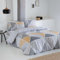 COTTON ARTean Funda Nordica Reversible GEKA Gris Cama de 105 X 190/200 50% ALGODÓN-50% POLIÉSTER. Color Gris Y Mostaza