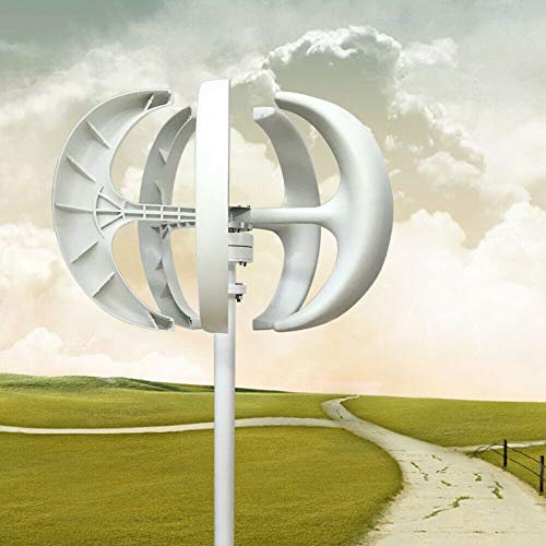 Turbina eolica bianca 600 W 24 V Turbina eolica verticale a 5 Pale in Fibra di Nylon, Generatore di Vento Bianco Generatore di Turbina con Controller