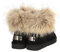 OOG Boots Damen Lederboots Stiefel Schneestiefel echtes Leder, warme und Fell gefütterte Winterschuhe, rutschfeste, Flache, bequem und Kurze Stiefel (SmokeBeige, numeric_40)