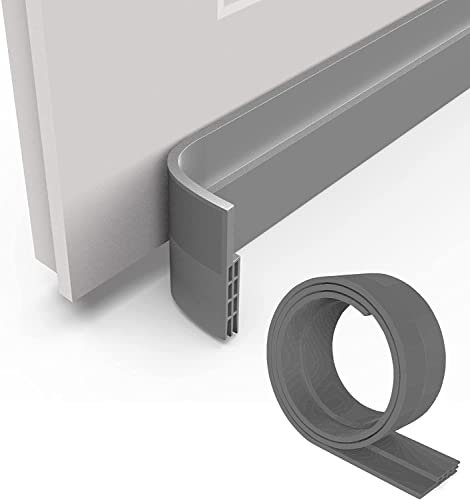 Urhome Selbstklebende Türdichtung 1 Meter Dichtungsband Grau - 1 Stück Zugluftstopper Türstopper gegen Insekten Lärm Staub Haustür Silikon Dichtung für Schallschutz Kälteschutz